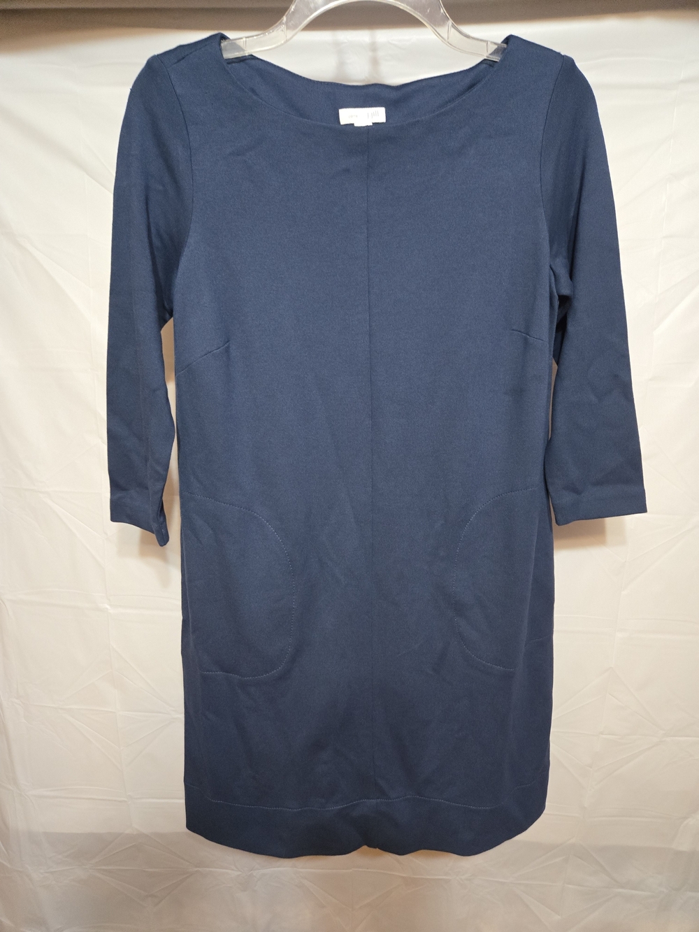 J. Jill Navy 3/4 Sleeve Shift Dress
